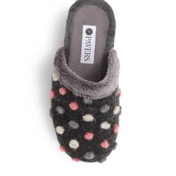Cushioned Mule Slippers - Dark Grey Multi