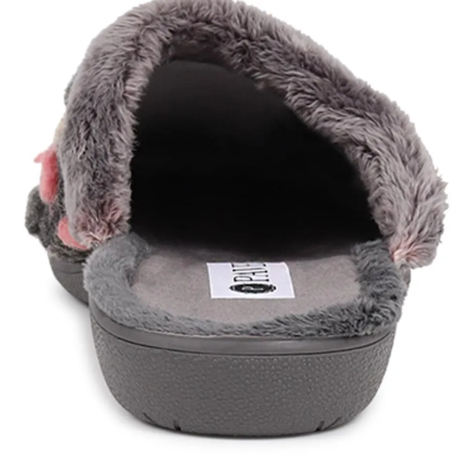 Cushioned Mule Slippers - Dark Grey Multi