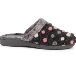 Cushioned Mule Slippers - Dark Grey Multi