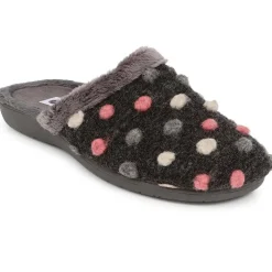 Cushioned Mule Slippers - Dark Grey Multi