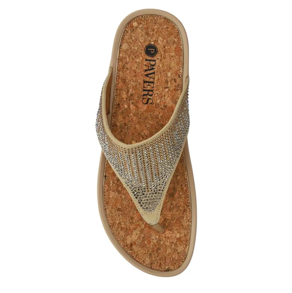 Cushioned Toe Post Sandals - Beige
