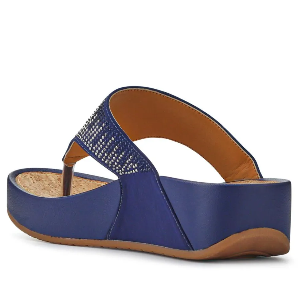 Cushioned Toe Post Sandals - Blue
