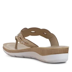 Cushioned Toe Post Sandals - Gold