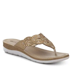 Cushioned Toe Post Sandals - Gold