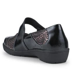 Cushioned Touch-Fastening Mary Janes - Black Multi