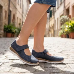 Cushioned Touch Fasten Mary Janes - Navy