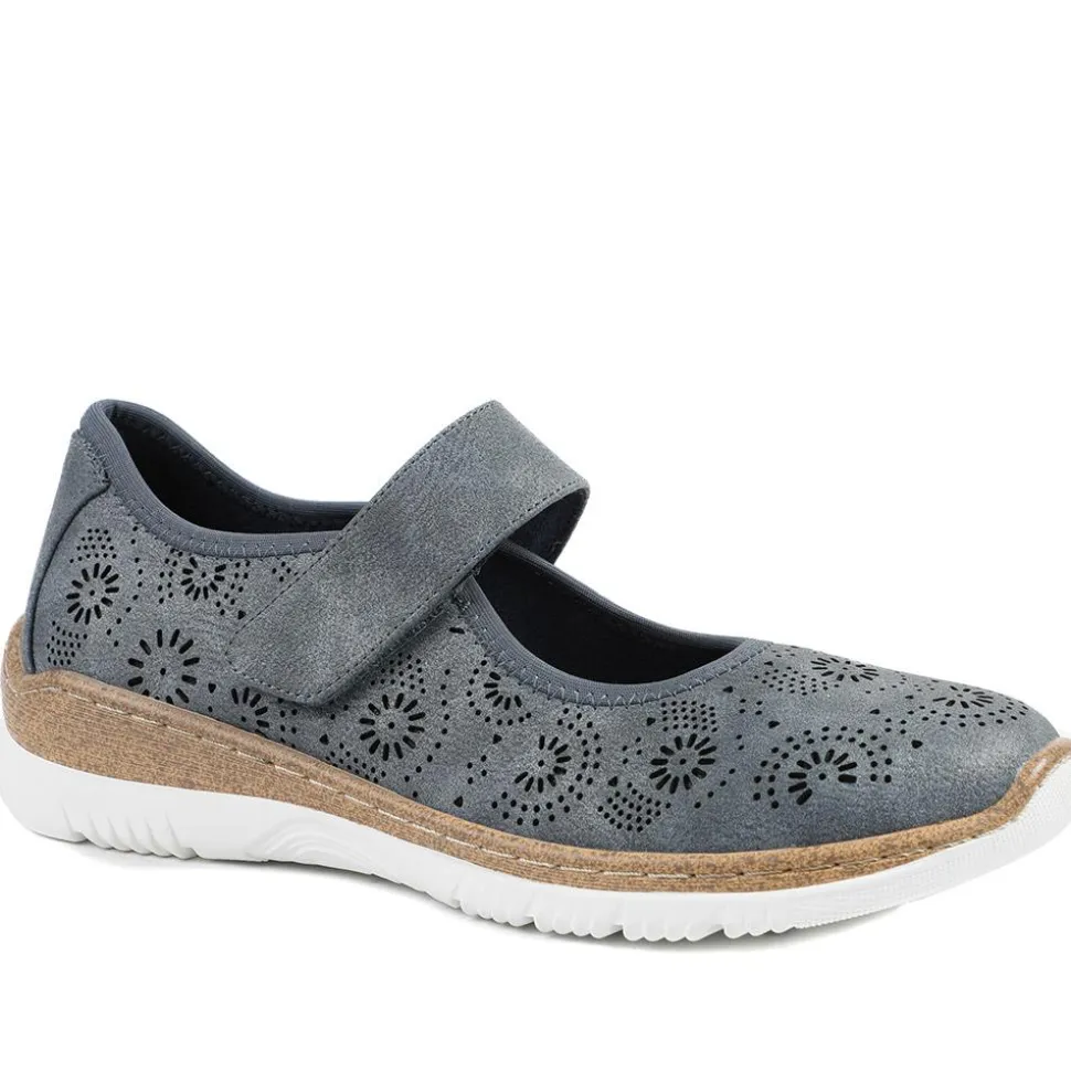 Cushioned Touch Fasten Mary Janes - Navy