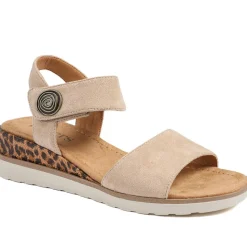 Cushioned Touch-Fasten Sandals - Beige