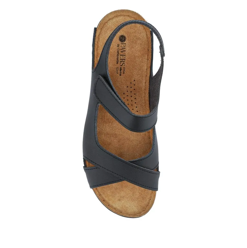 Cushioned Touch-Fasten Sandals - Black