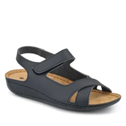Cushioned Touch-Fasten Sandals - Black