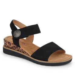 Cushioned Touch-Fasten Sandals - Black Leopard