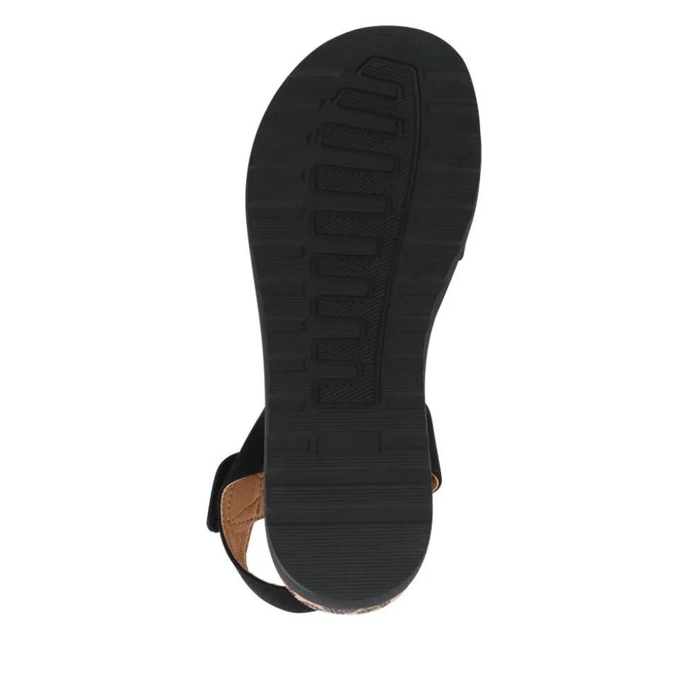 Cushioned Touch-Fasten Sandals - Black Leopard