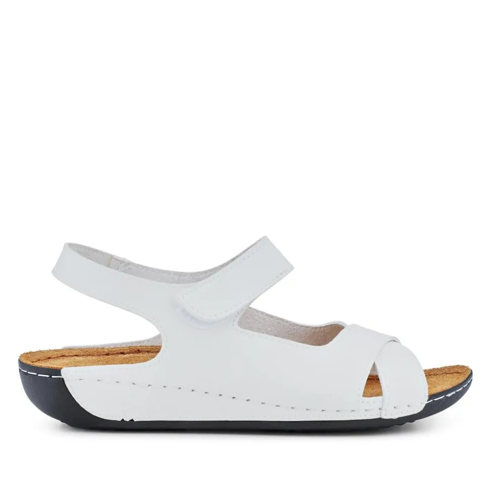 Cushioned Touch-Fasten Sandals - White