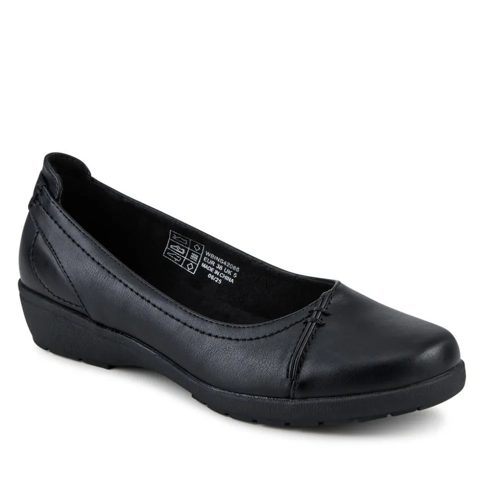 Cushioned Wedge Heel Courts - Black