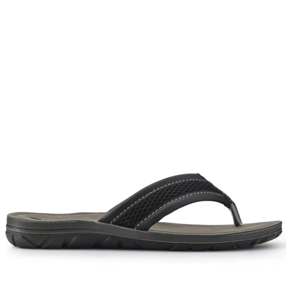 Cushioning Toe Post Sandals - Black