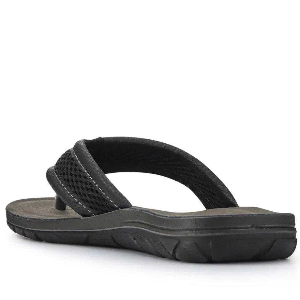 Cushioning Toe Post Sandals - Black