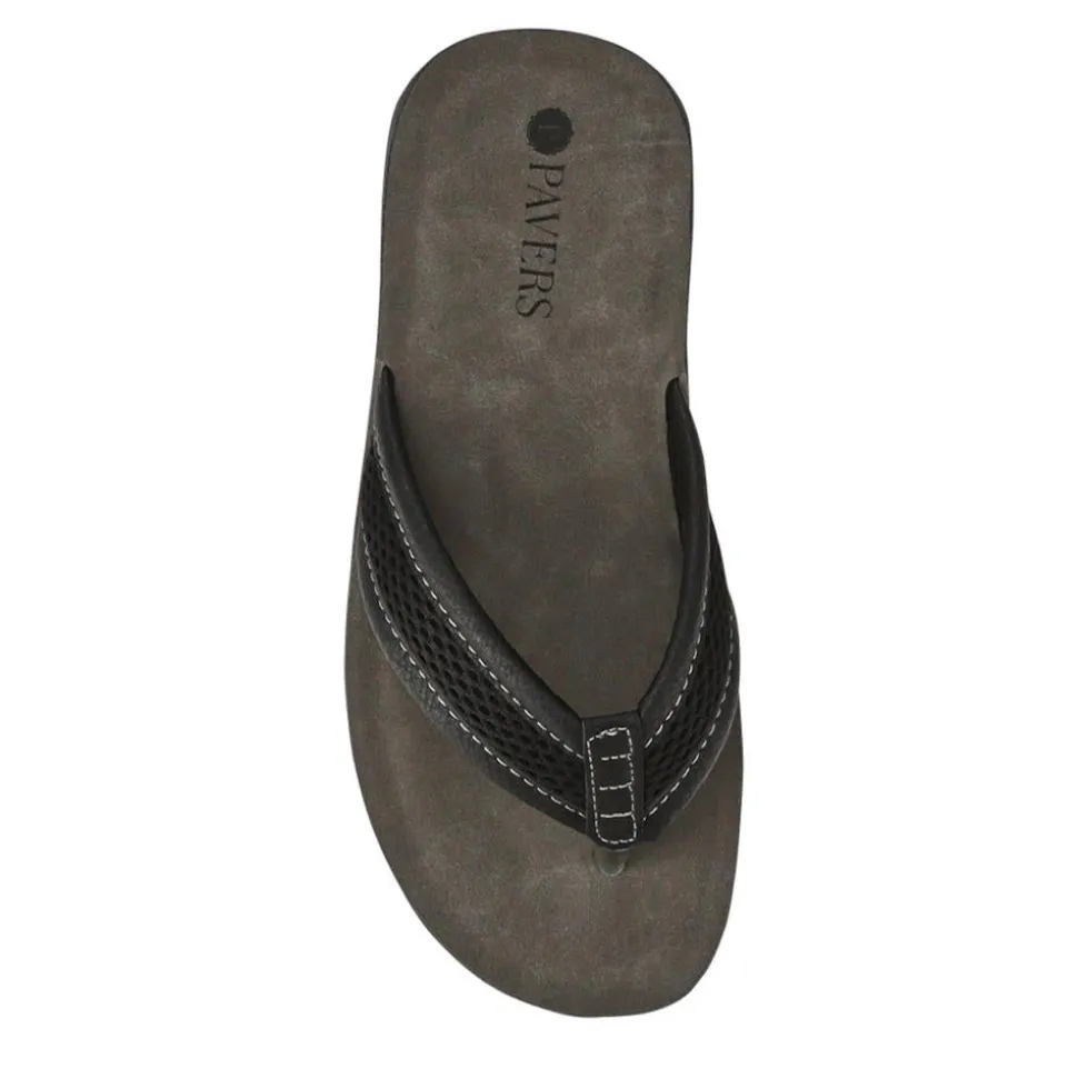 Cushioning Toe Post Sandals - Black