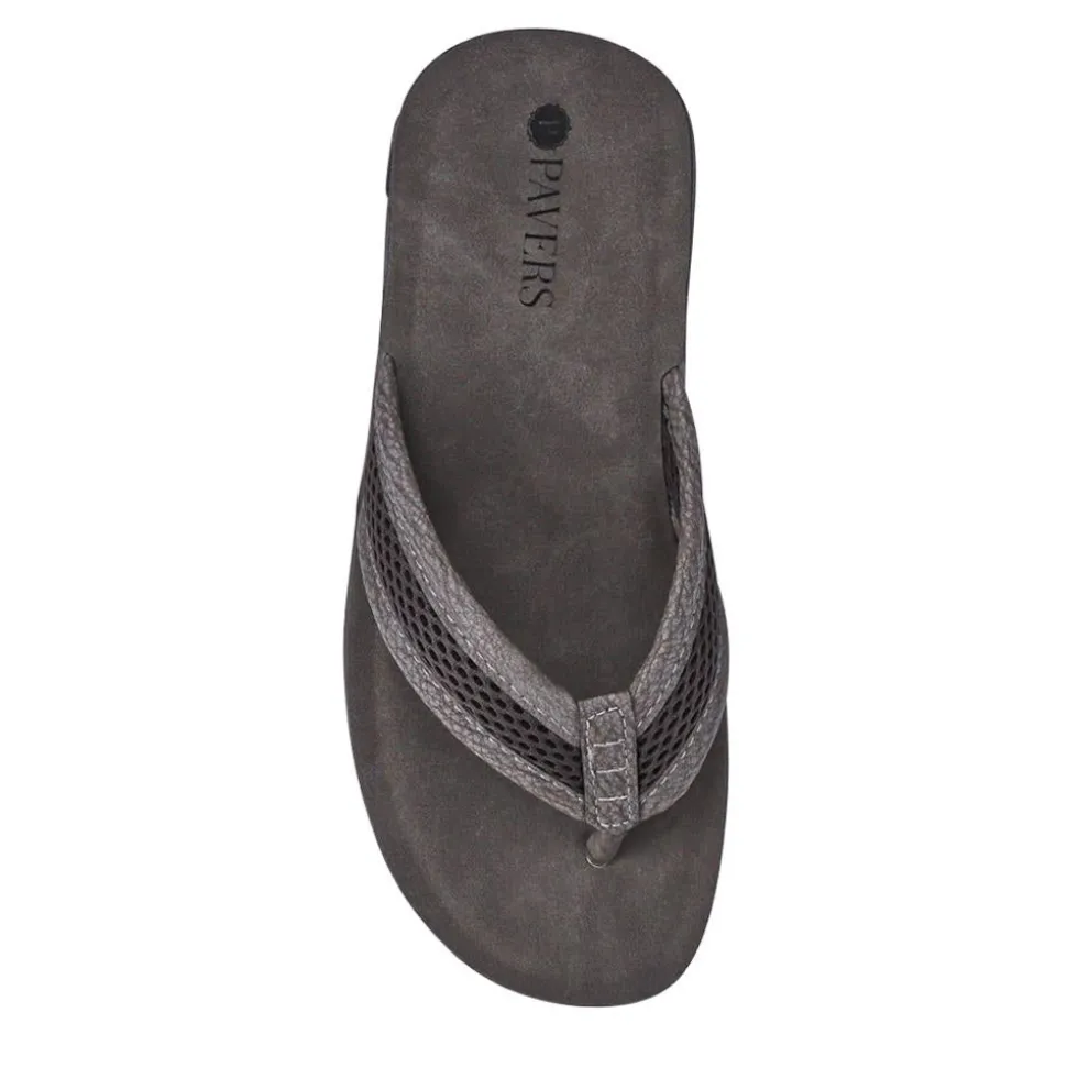 Cushioning Toe Post Sandals - Grey