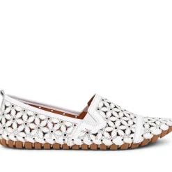 Cut-Out Leather Pumps - White