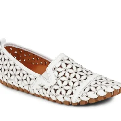 Cut-Out Leather Pumps - White