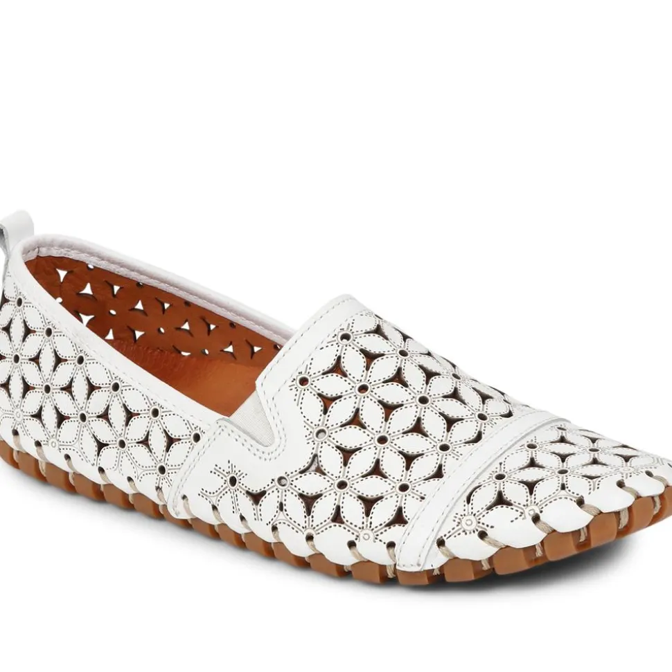 Cut-Out Leather Pumps - White