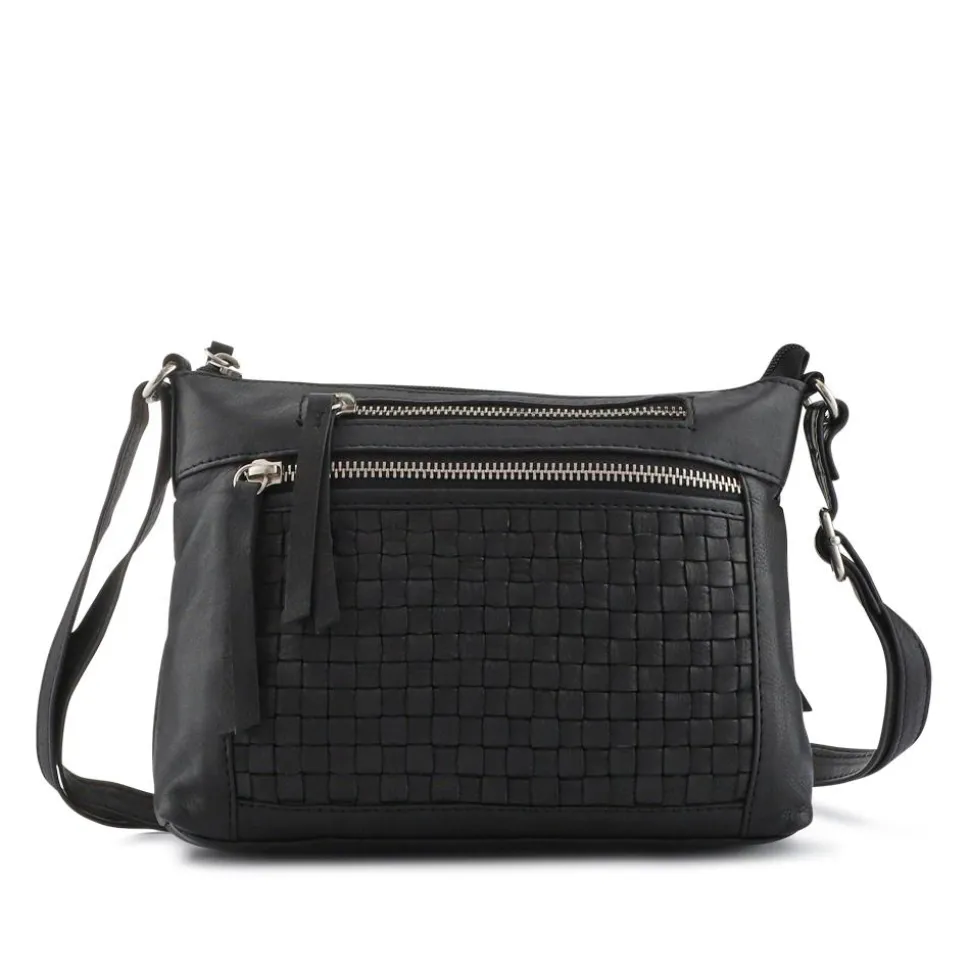 Daily Zip Up Crossbody Bag - Black