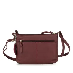 Daily Zip Up Crossbody Bag - Burgundy