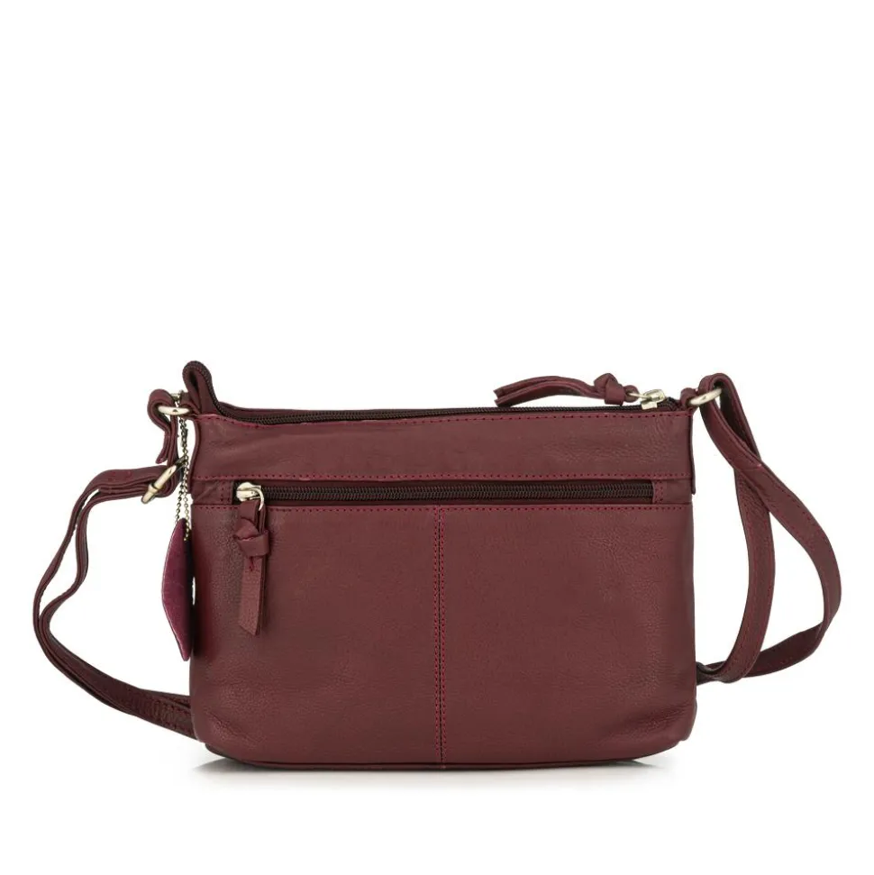 Daily Zip Up Crossbody Bag - Burgundy