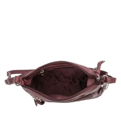 Daily Zip Up Crossbody Bag - Burgundy