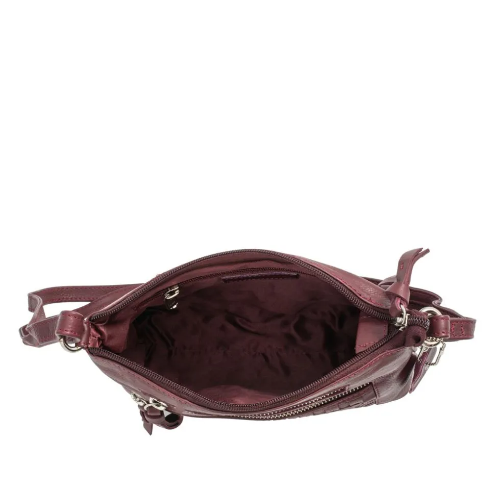 Daily Zip Up Crossbody Bag - Burgundy