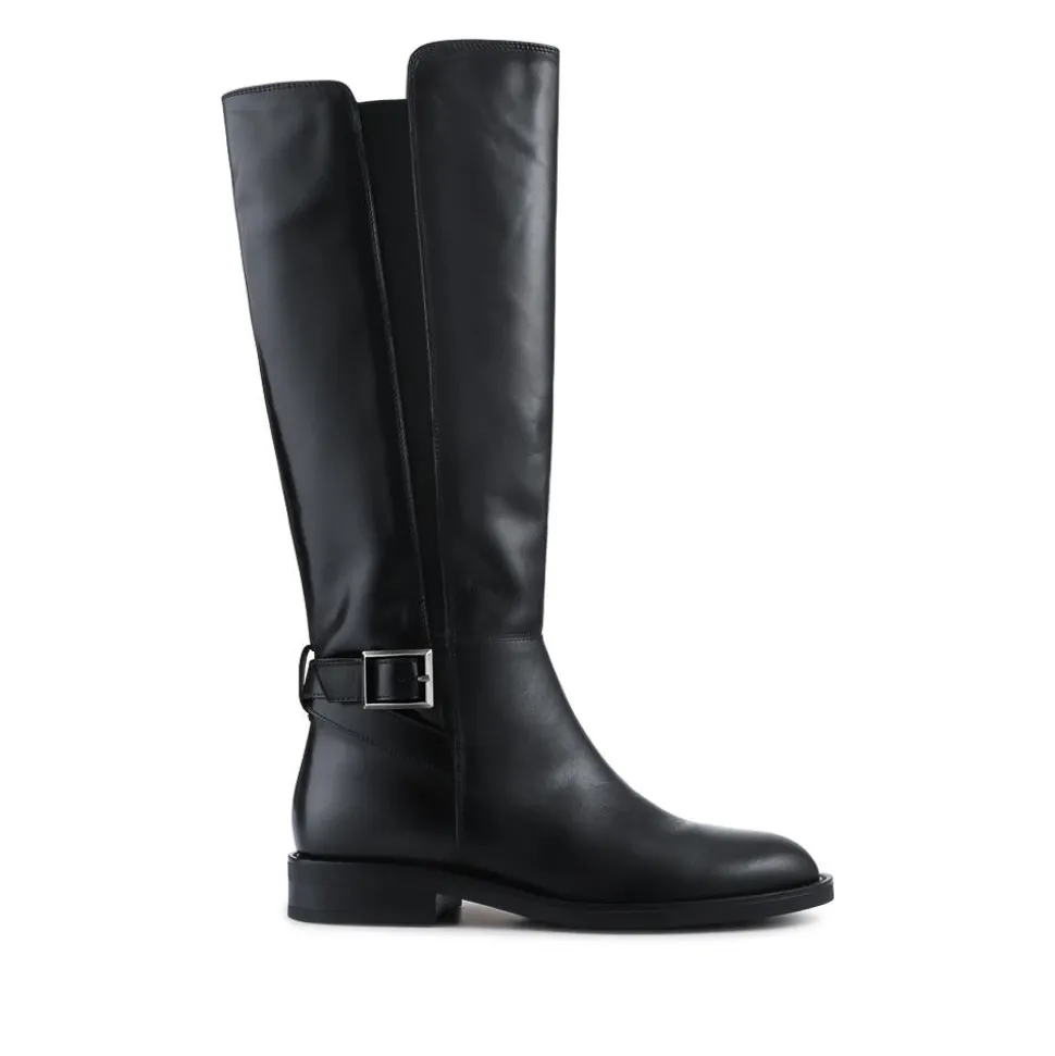 Danica Leather Long Boots - Black Leather