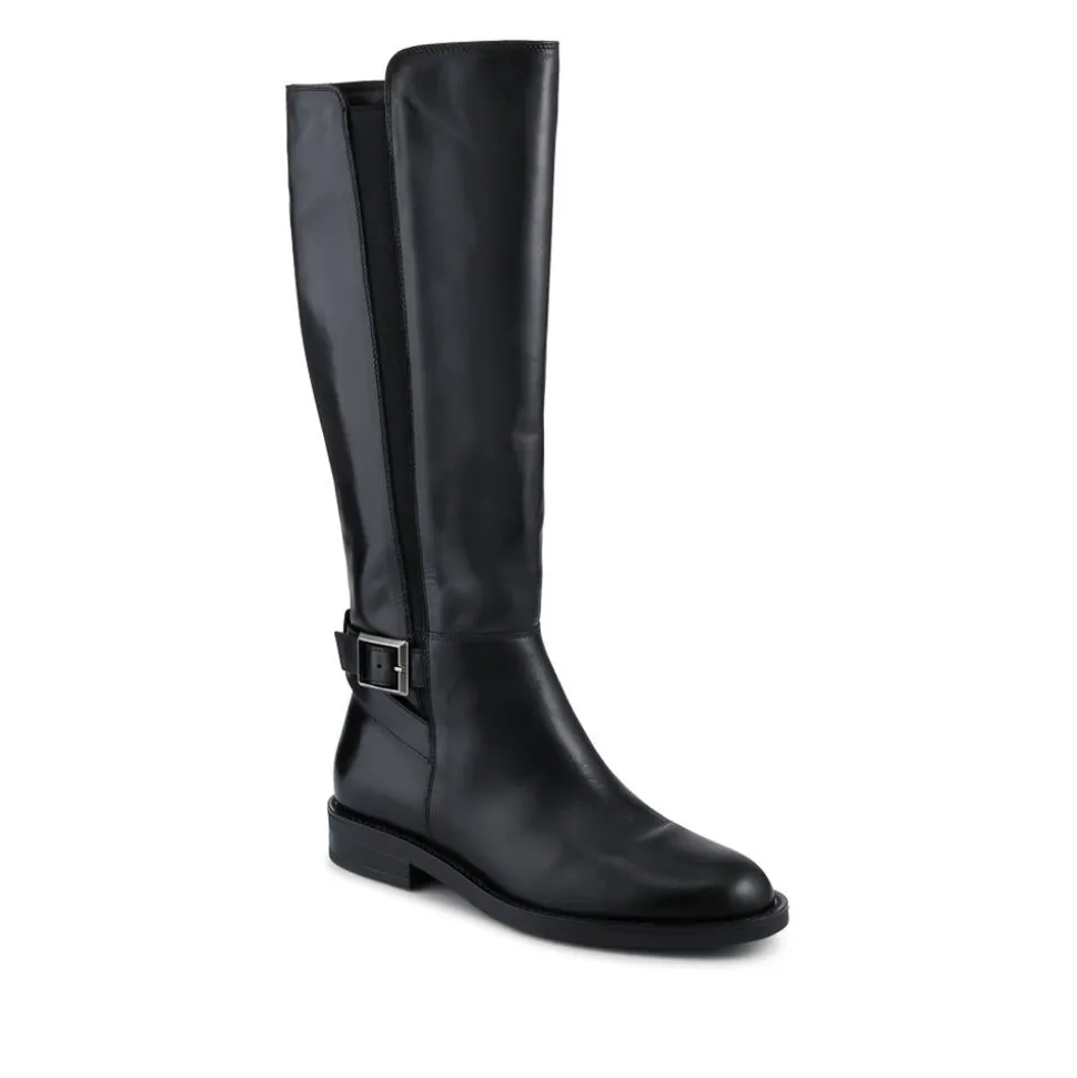 Danica Leather Long Boots - Black Leather
