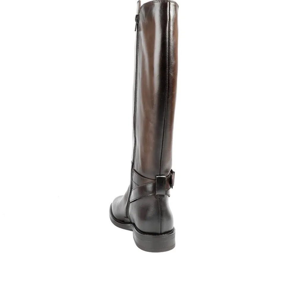 Danica Leather Long Boots - Dark Brown Leather