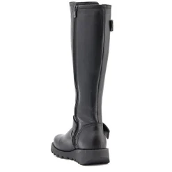 Darlene Leather Long Boots - Black