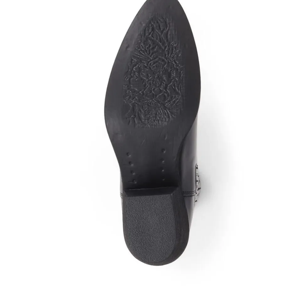 Delanna Leather Ankle Boots - Black