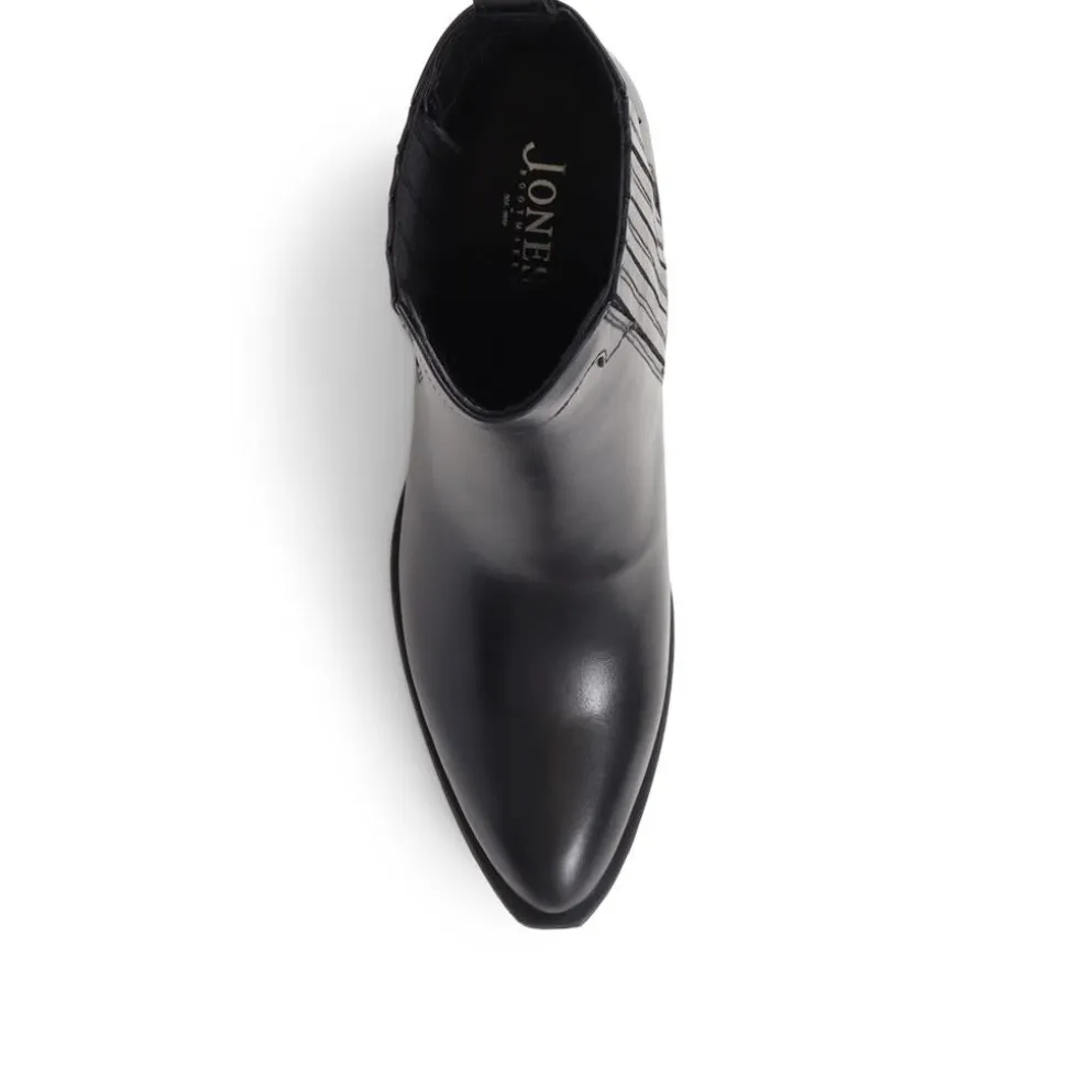 Delanna Leather Ankle Boots - Black