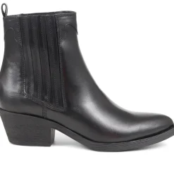Delanna Leather Ankle Boots - Black