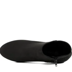 Diamente Kitten Heel Ankle Boots - Black