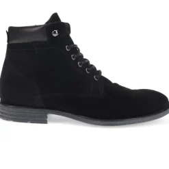 Docklands Leather Lace-Up Boots - Black Suede