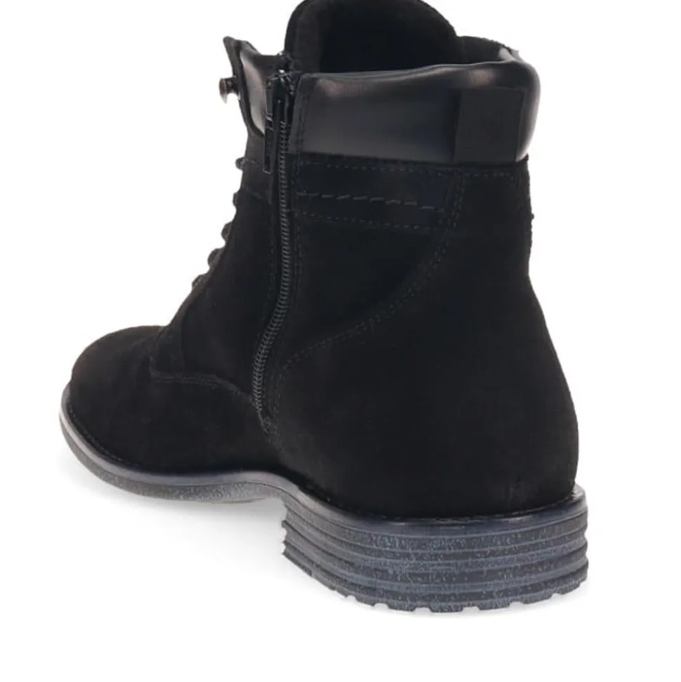 Docklands Leather Lace-Up Boots - Black Suede