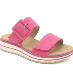 Dual Adjustable Comfort Wedge Sandals - Fuschia