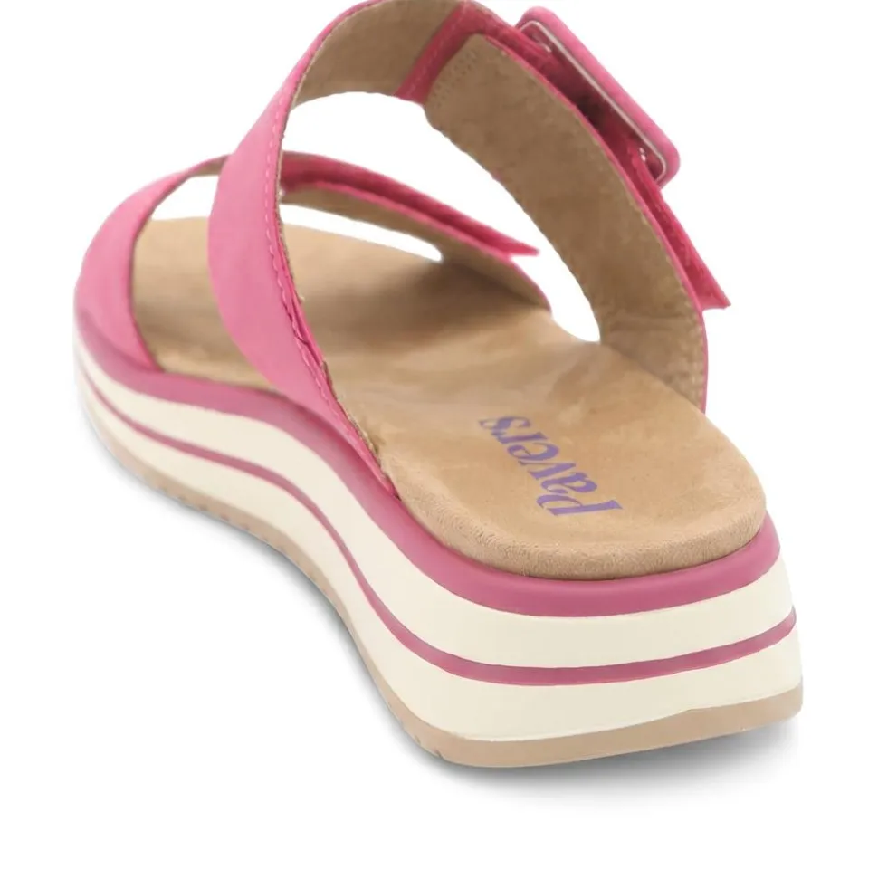 Dual Adjustable Comfort Wedge Sandals - Fuschia