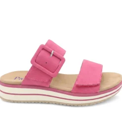 Dual Adjustable Comfort Wedge Sandals - Fuschia
