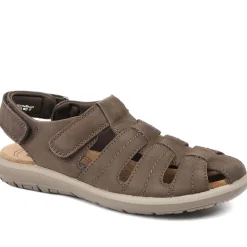 Dual Adjustable Fasten Leather Sandals - Brown