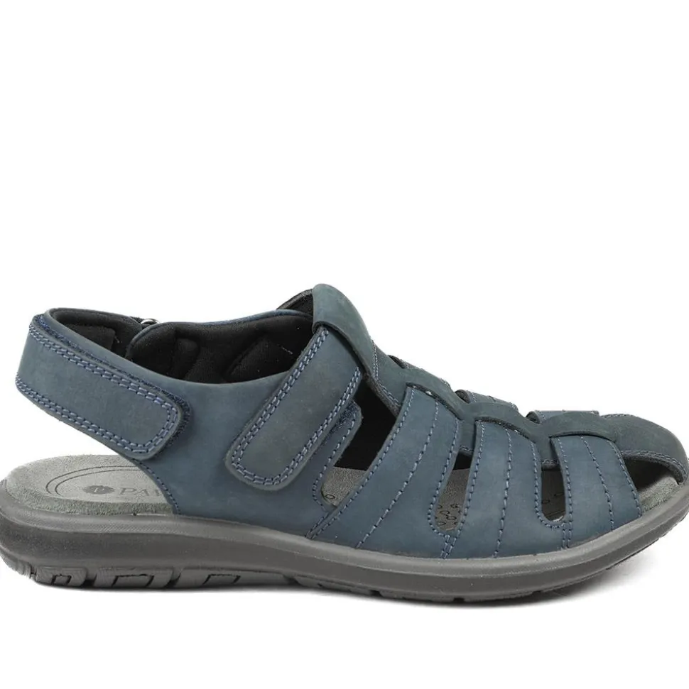 Dual Adjustable Fasten Leather Sandals - Denim