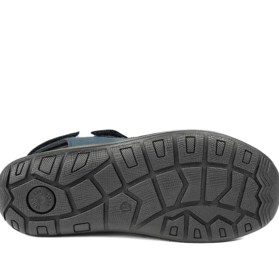 Dual Adjustable Fasten Leather Sandals - Denim