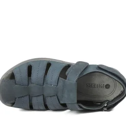 Dual Adjustable Fasten Leather Sandals - Denim