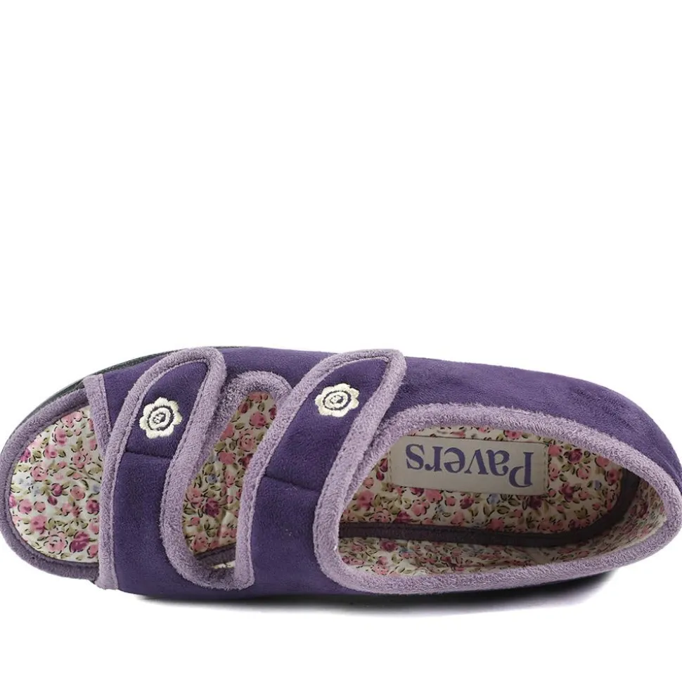 Dual Adjustable Fit Memory Foam Slippers - Purple