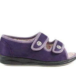 Dual Adjustable Fit Memory Foam Slippers - Purple