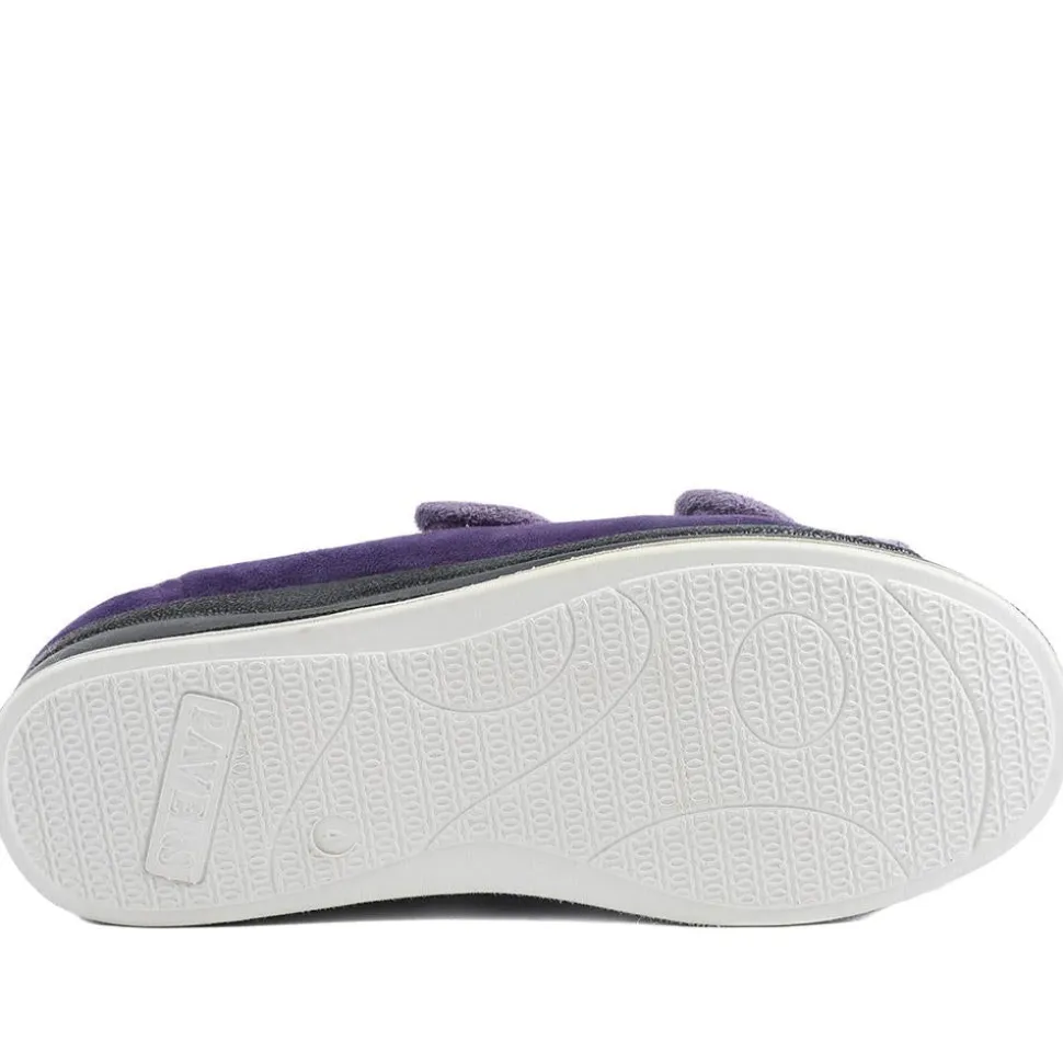 Dual Adjustable Fit Memory Foam Slippers - Purple